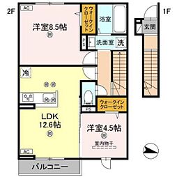 フォーゲルセレーノ B棟 2LDKの間取図画像