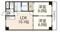 Whitestone白石 2LDKの間取図画像