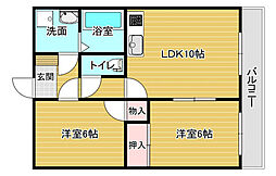 ピュアステージイタノ 2LDKの間取図画像