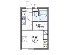 レオパレスシティーパル2 1Kの間取図画像