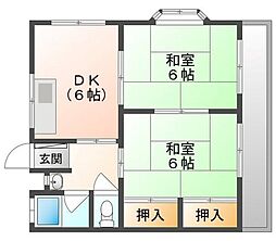 三協コーポ 2DKの間取図画像