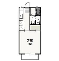 コーポレーベンB 1Kの間取図画像