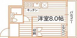 スターパレスツシマ ワンルームの間取図画像