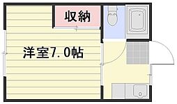 ソラータ京山A 1Kの間取図画像