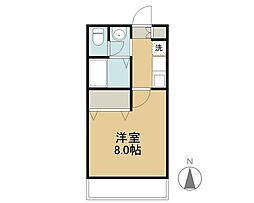 フィオーレ上東2 1Kの間取図画像