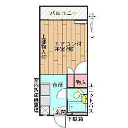 辻村マンション 1Kの間取図画像