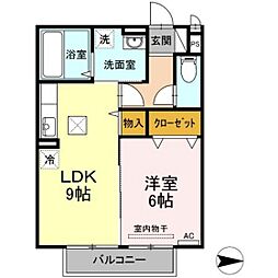 プリオールエフC 1LDKの間取図画像