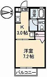 シャーメゾン奥村 1Kの間取図画像