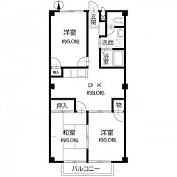 フォブール藤田1 3DKの間取図画像