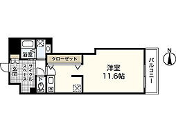 アルティザ東島田 1Kの間取図画像