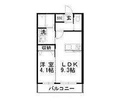 シャルール 1LDKの間取図画像