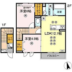 アルカンシェル 2LDKの間取図画像