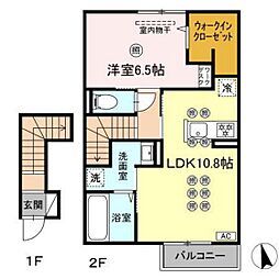 アルカンシェル 1LDKの間取図画像