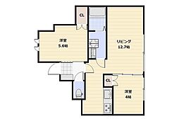 maisonohana 2LDKの間取図画像