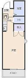 オリオンハウス 1Kの間取図画像