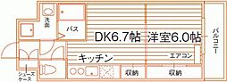 レジディア岡山駅前 1DKの間取図画像