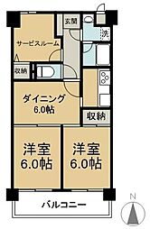 ライオンズマンション倉敷松島 2SDKの間取図画像