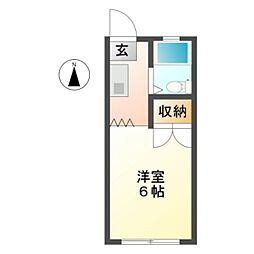 ハイツ松 1Kの間取図画像