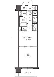 朝日プラザ岡山サウスフロント 1DKの間取図画像