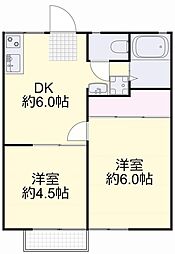 カシカシ・ハウス 2DKの間取図画像