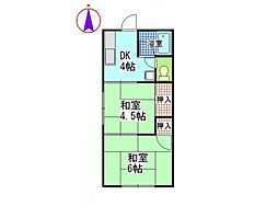 栄和ハイツB 2DKの間取図画像