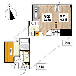 ADC大元ステラ 1Kの間取図画像
