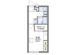 レオパレス早島5 1Kの間取図画像