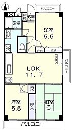 スカール十日市西町 3LDKの間取図画像