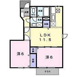 プラスペラティD 2LDKの間取図画像