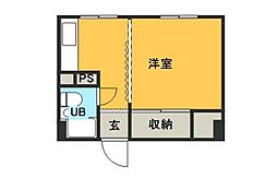 津島サンコーポ 1Kの間取図画像