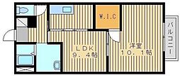 ライク 1LDKの間取図画像