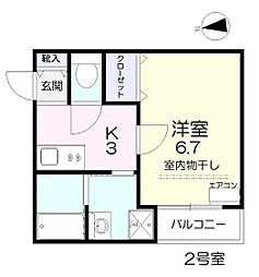 ヴィーナスコート島田本町 1Kの間取図画像