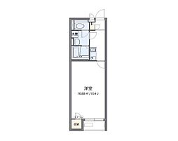 レオネクストルミエール3 1Kの間取図画像