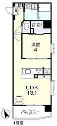 サンセール東古松 1LDKの間取図画像