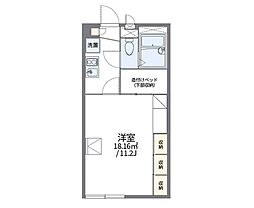 レオパレスOkura 1Kの間取図画像