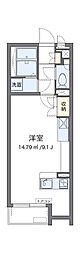レオパレスミランダララモナK2 ワンルームの間取図画像