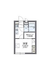 レオパレスルリーム2 1Kの間取図画像