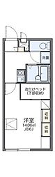 レオパレスアイテール 1Kの間取図画像