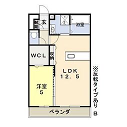 クレセント中仙道5 1LDKの間取図画像