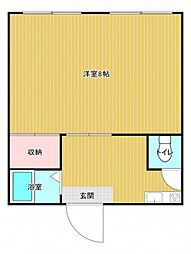 コーポともづな 1DKの間取図画像
