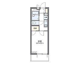 レオパレスアステック2 1Kの間取図画像