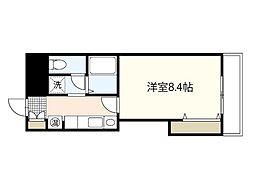 アンブシュール京橋 1Kの間取図画像