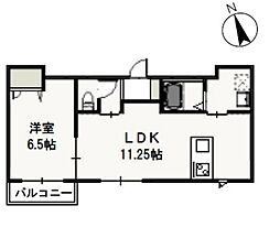 ラ・セーヌ福成B 1LDKの間取図画像