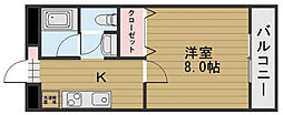 パークプレイスみしま 1Kの間取図画像