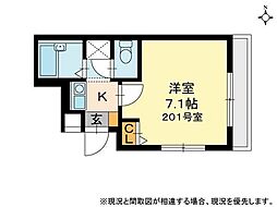 アネックスK 1Kの間取図画像