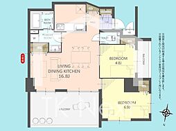 プレミアムコート与儀パークヒルズ 2LDKの間取図画像