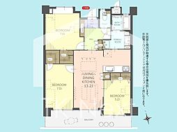 ライオンズヒルズ具志 3LDKの間取図画像