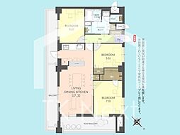 ライオンズマンション首里 3LDKの間取図画像