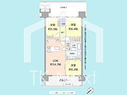 ブランシエラ那覇開南プレミスト 3LDKの間取図画像