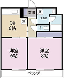 マンションレインボー 2DKの間取図画像